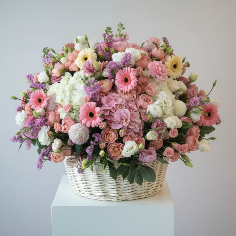 Grand Pink & White Flower Basket